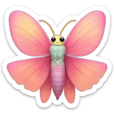 rosy maple moth sticker