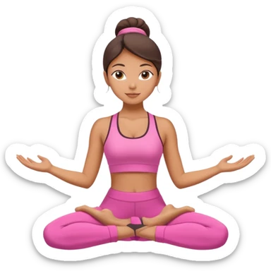 Latina Girl doing yoga wearing pink  sticker