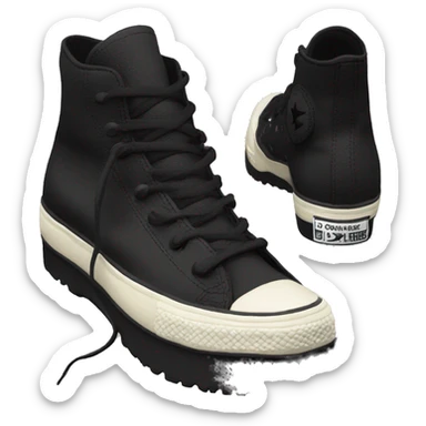 Black platform converse platform shoes hike  sticker