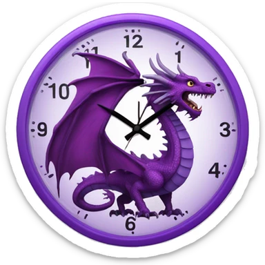 purple dragon  a clock sticker