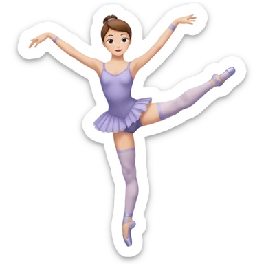 Ballet dancer in over the knee socks, leotard and brown hair sticker