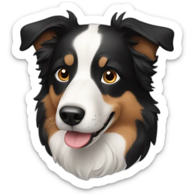 Dog, face, border collie, short hair, back and White, Big mole on snout sticker