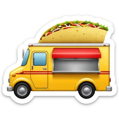 yellow tacos truck. sticker