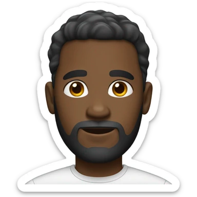 black man with short hair and a small beard sticker