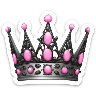 Pink and black crown sticker