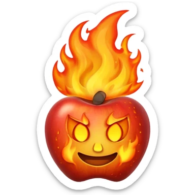 apple style emoji of a burning street with flames sticker