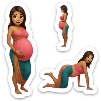 pregnant woman indian sticker