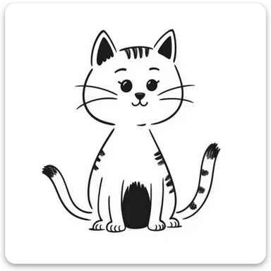 Simple cat sketch with pointy ears sticker