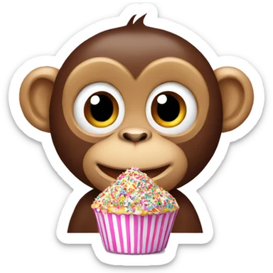 Monkey with sprinkles sticker