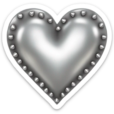 a hollow heart studded with silver sticker