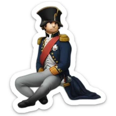 Napoléon assis sur une pierre sticker