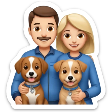 couple and their pet dog sticker