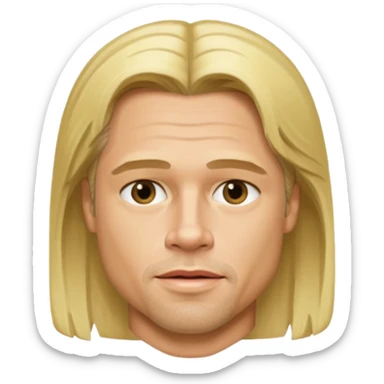 brad pitt blonde long hair sticker
