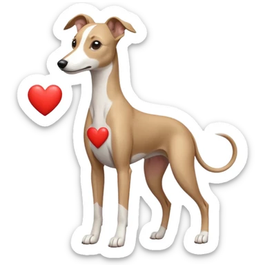 dog whippet hearts sticker