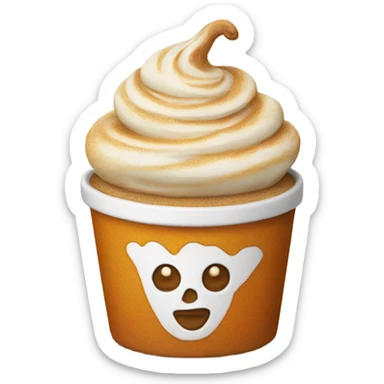 Realistic pumpkin latte sticker