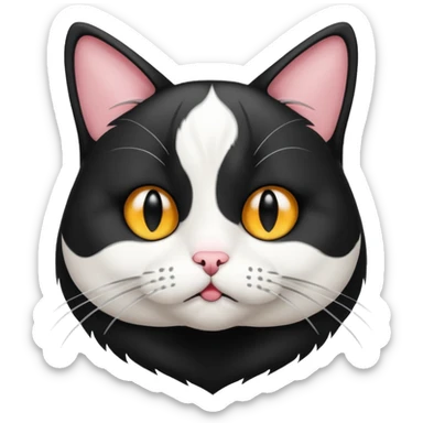 A tuxedo cat with mental illness sticker