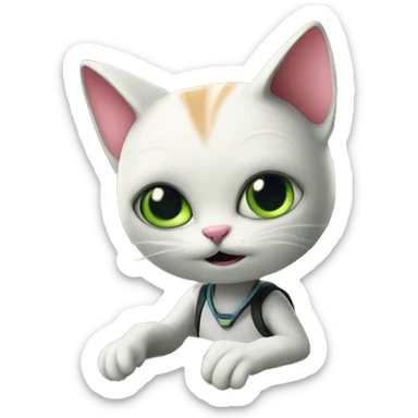 Alien cat goes to school sticker