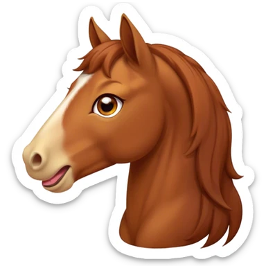 Cinematic Cute Yawning Chestnut Horse Portrait Emoji, Head tilted slightly with a dramatic, wide-open yawn, revealing a smooth chestnut fur with a subtle shimmer, floppy ears slightly drooping, round amber eyes barely open in drowsy contentment, Simplified yet irresistibly adorable features, highly detailed, glowing with a soft, cozy glow, high shine, relaxed yet expressive, stylized with a touch of equine whimsy, bright and endearing, soft glowing outline, capturing the essence of a sleepy yet affectionate horse, so drowsy it feels like it could stretch out of the screen and curl up for a nap! sticker