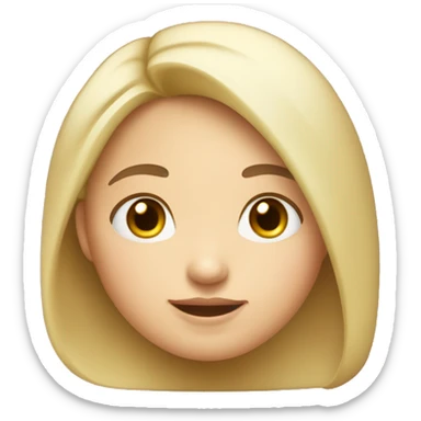 A girl with a round face, small eyes, short eyebrows, prominent teeth, full cheeks, a small nose, a double chin, small lips, and white skin, plump. sticker