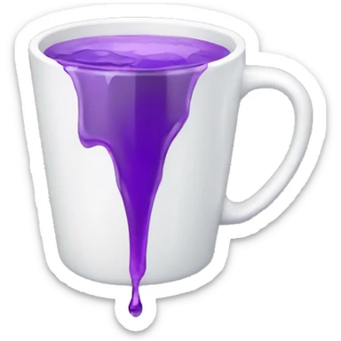 white cup with purple liquid inside with ice sticker
