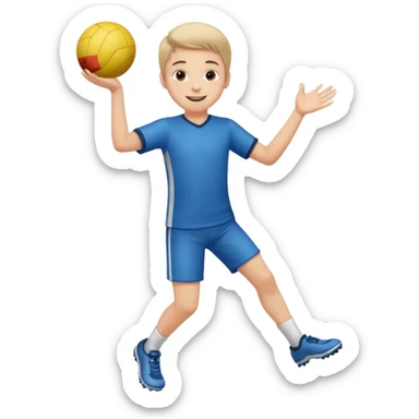A boy extending hands to catch a ball. full body. sticker