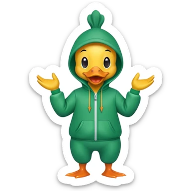 Happy duck playing squid games sticker