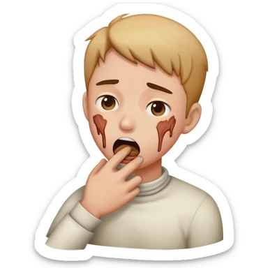 Person choking themself sticker