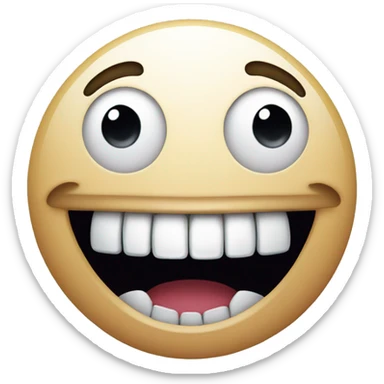 goofy smiley with big teeth sticker