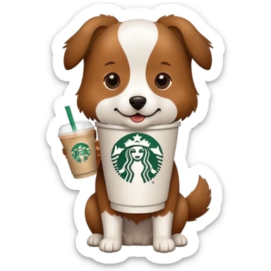 Dog with Starbucks  sticker