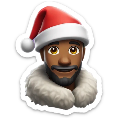 A Fortnite skin with a Christmas hat sticker