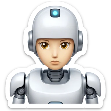 Mean muggin  futuristic cool is debatable type of hero archetype straight AI Robot sticker
