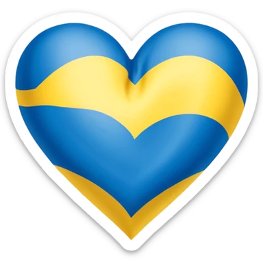 bandera de ucrania con forma de corazón sticker