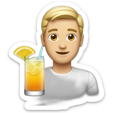 white male with cocktail sticker