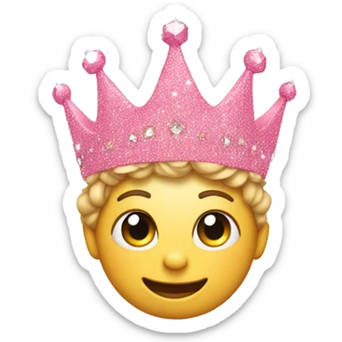 pink crown sparkley sticker