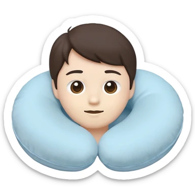 Travel neck pillow in a single light pastel blue color sticker