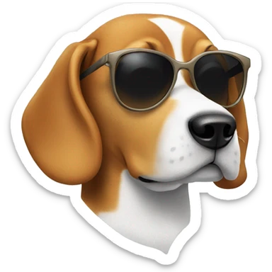 Beagle with sunglasses sticker