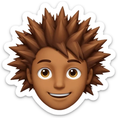 Color de piel moreno los ojos ke sean de estrella riéndose y pelo café hombre  el pelo asialado🤩😁 sticker