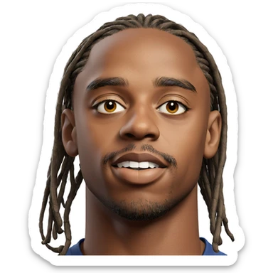 dark-skinned male portrait with dreadlocks sticker