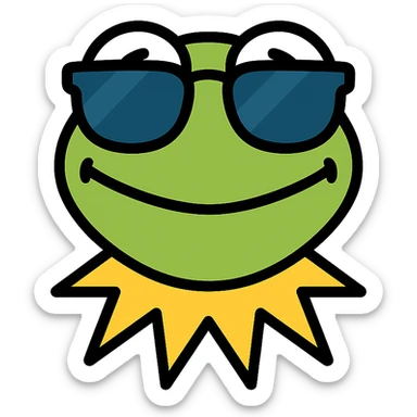 Kermit the Frog wearing super cool sunglasses sticker
