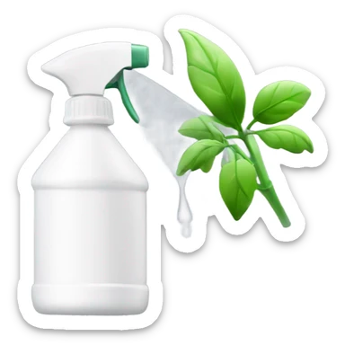 white hand sprayer with clear bottle for plant sticker