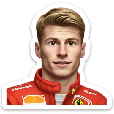 Racing driver max verstappen in ferrari sticker