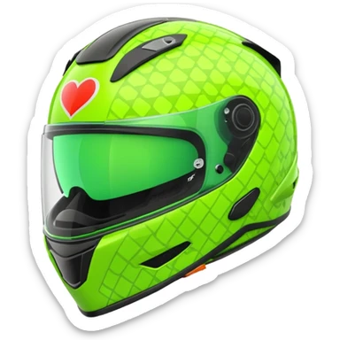 ate a Florecent green heart emoji as the same patterns as Lando Norris's helmet sticker