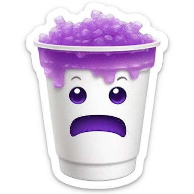 Purple soda in a styrofoam cup sticker