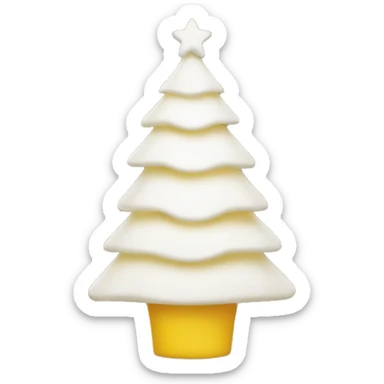 yellow and white christmas tree sticker