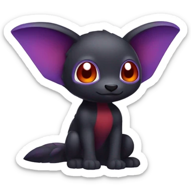Cute cool dark black red purple animal hybrid Fakemon full  body sticker
