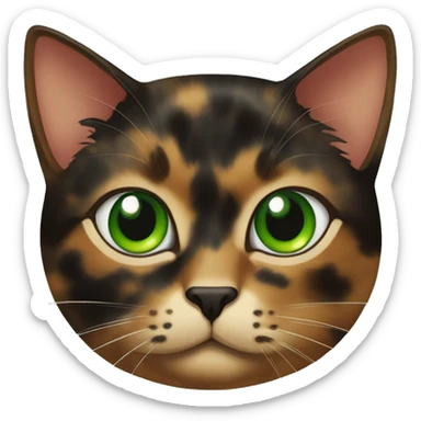 tortoiseshell cat with one green one brown eye sticker