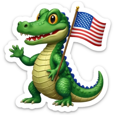 Gator with American flag sticker