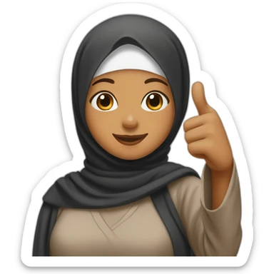 hijab brown thumbs up sticker