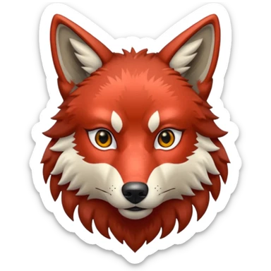 glitter red wolf apex predator sticker