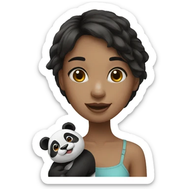 girl with panda sticker